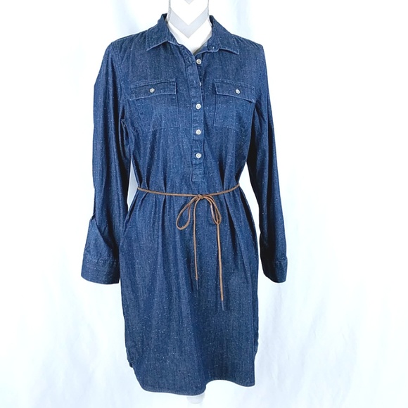 Tommy Hilfiger Dresses & Skirts - Tommy Hilfiger Denim Shirt Dress Suede Belt Large
